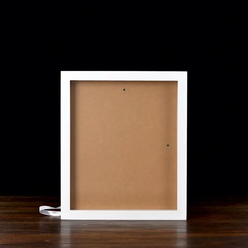 White solid wood hollow picture frame natural wood photo frame digital hollow photo hollow