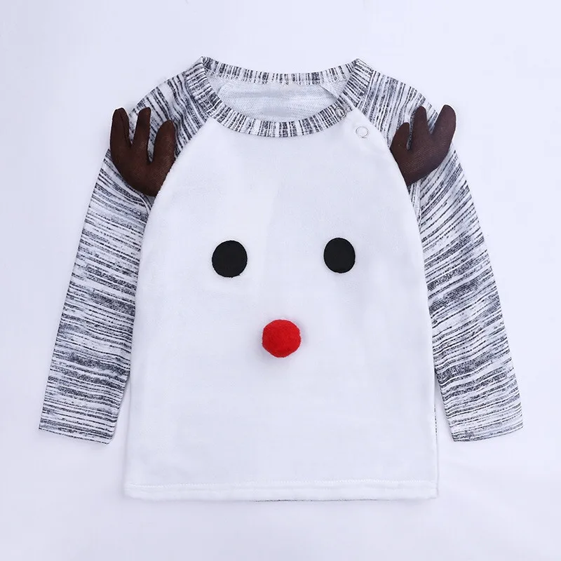 
Christmas baby boy girls outfitters cartoon deer rompers clothing set unisex 