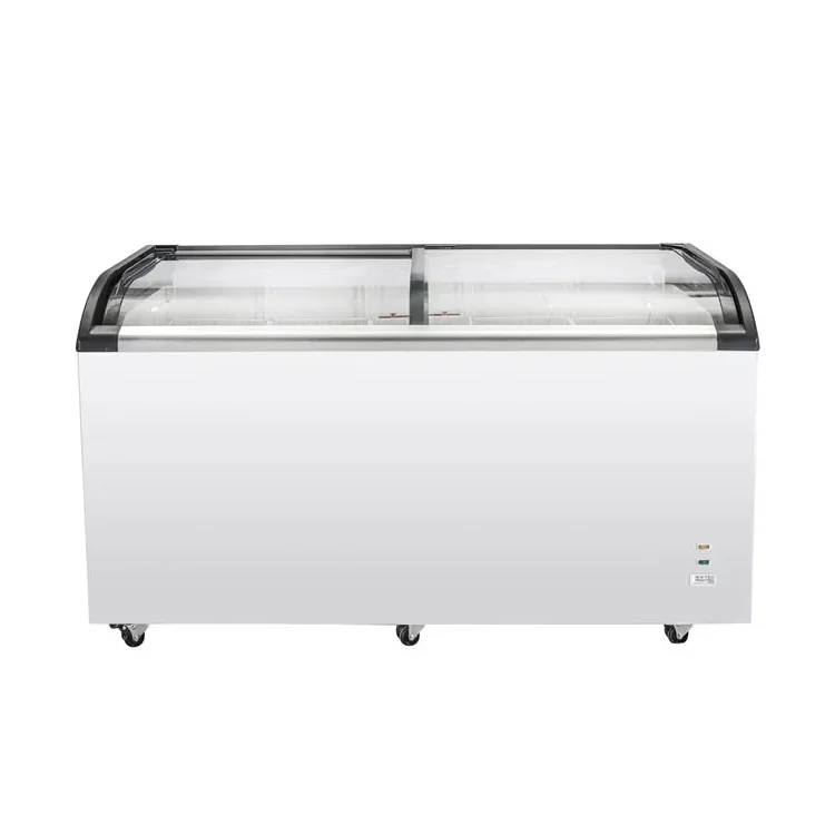 Supermarket Auto Defrost Top Open Glass Door Combine Display Showcase Chest Deep Island Freezer