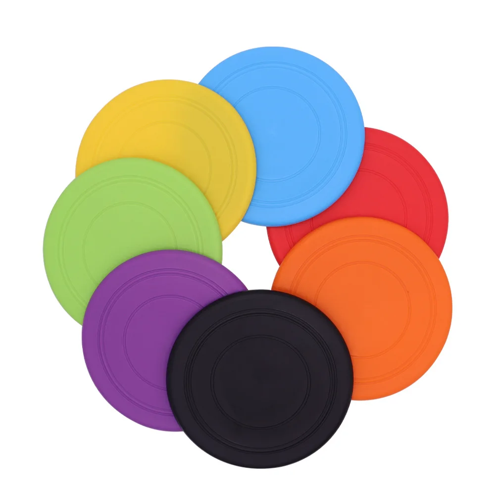 Soft Rubber Pet Training Toy Round Pet Dog Pet Training Chew Toys Bite Resistant Silicone Flying Disk Frisbeed