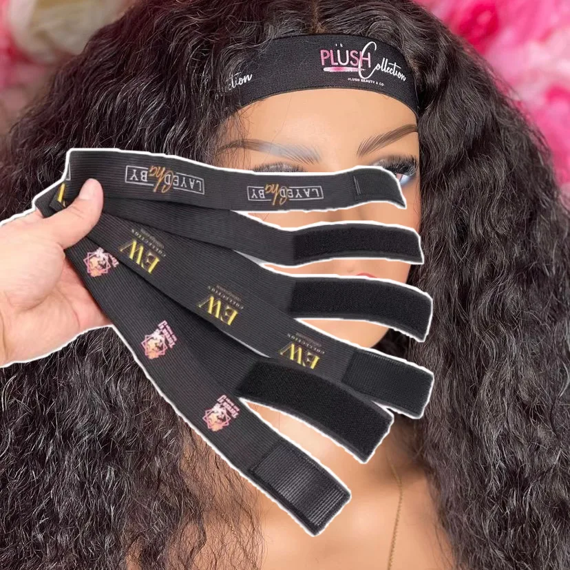 Custom Elastic Band Adjustable Edge Band Printed Logo Elastic Band For Wigs Elastic Bandage Elastic Belts