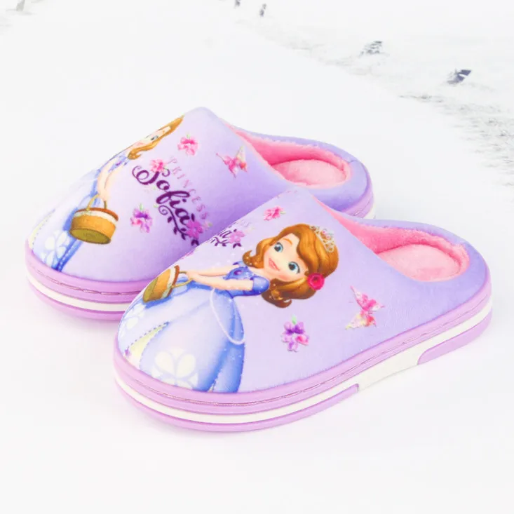 kids winter slippers for children cute cartoon non-slip thick bottom shoes