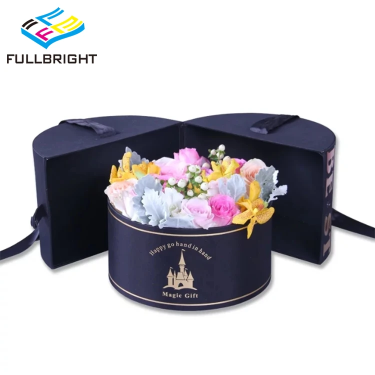 Custom Handmade Rigid Paper Beautiful Eternal Flower Small Gift Box with Lid Paper Box For Flower