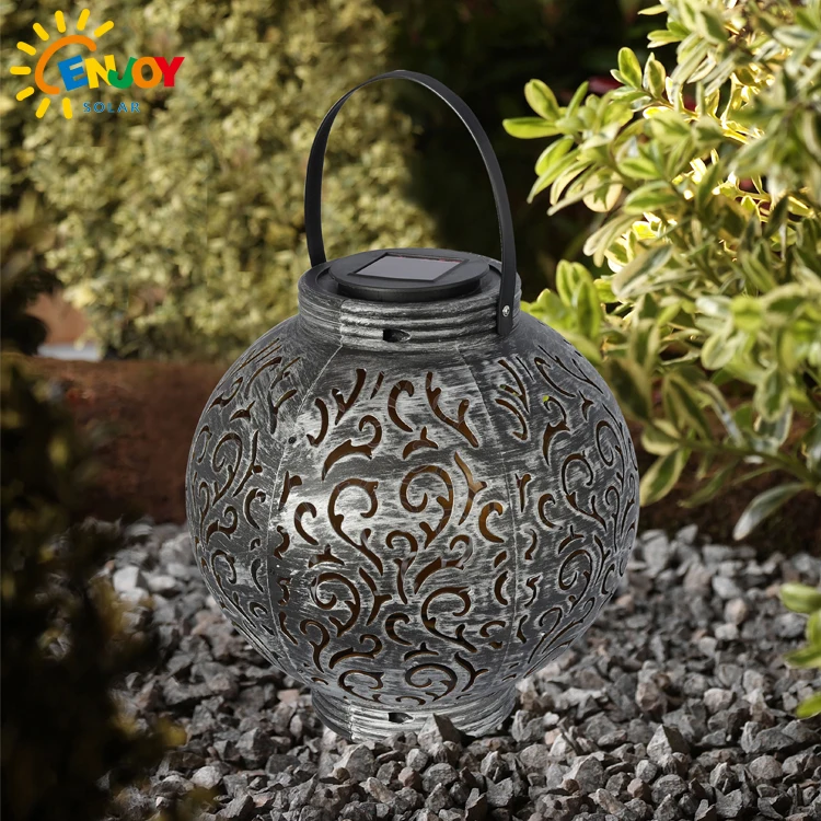 
Waterproof Solar Lantern Hanging Garden Outdoor Retro Light Table Lamp Decorative with Handle 