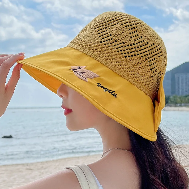 Wholesale new designers women 2022 sun summer outdoor wide brim bucket hat beach mesh bucket black hat