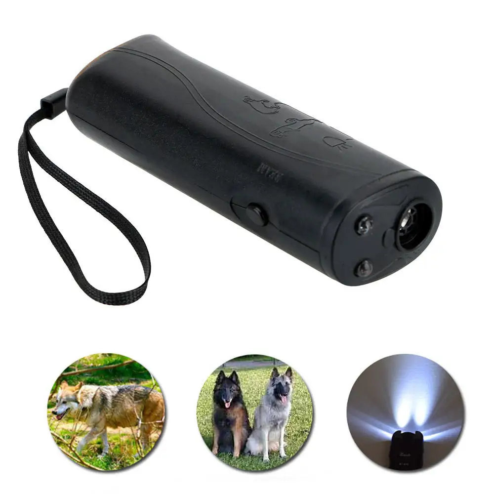 3 in 1 Pet Dog Repeller Whistle Anti Barking Stop Bark Training Device Trainer LED Ultrasonic Anti Barking With Battery