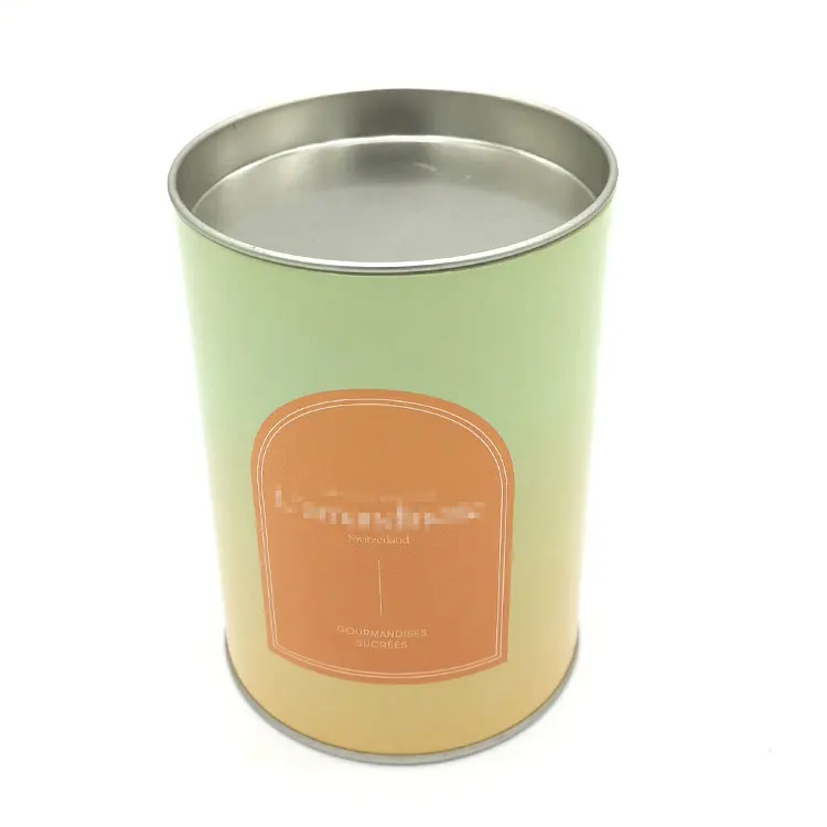 Биоразлагаемая упаковка, цилиндрическая крышка с индивидуальным принтом, герметичная бумажная трубка для упаковки, художественная бумага, банка для еды, кофе, чая