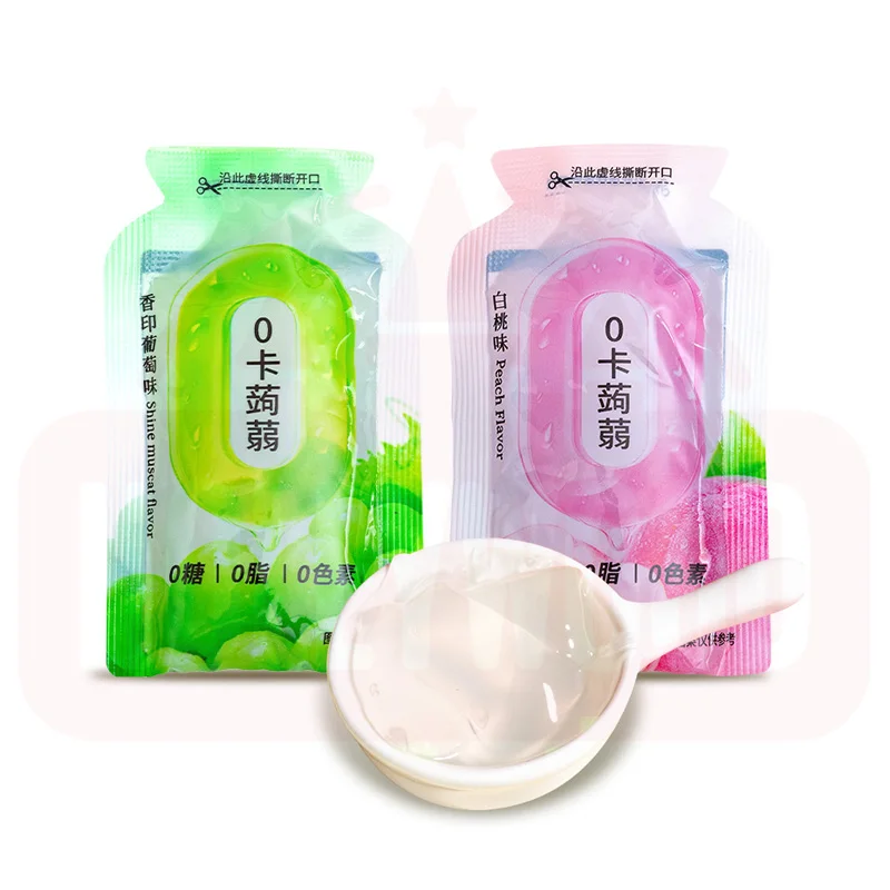 Holeywood Low-Fat Sweet Taste Konjac Jelly Fruit Pudding Halal Grape Flavored Liquid Candy Stick-Shaped Snack Kids Bulk