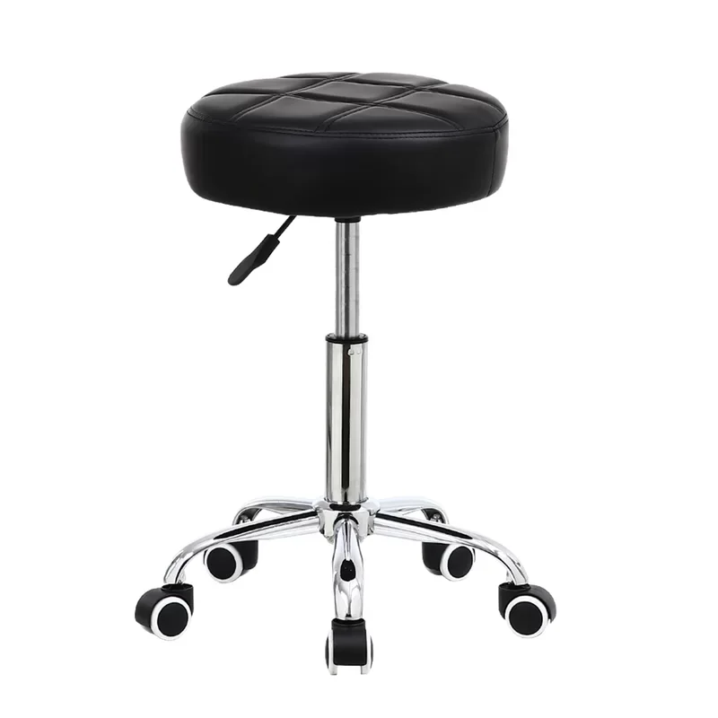 Modern Soft Laboratory Stool Bar Pu Leather Seat Commercial Swivel Rolling Round Office Lab Stools