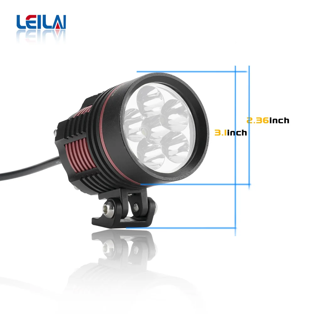 L6T 60W Motorcycle Headlight Super bright White 12000LM LED Motorcycle Spotlight Waterproof