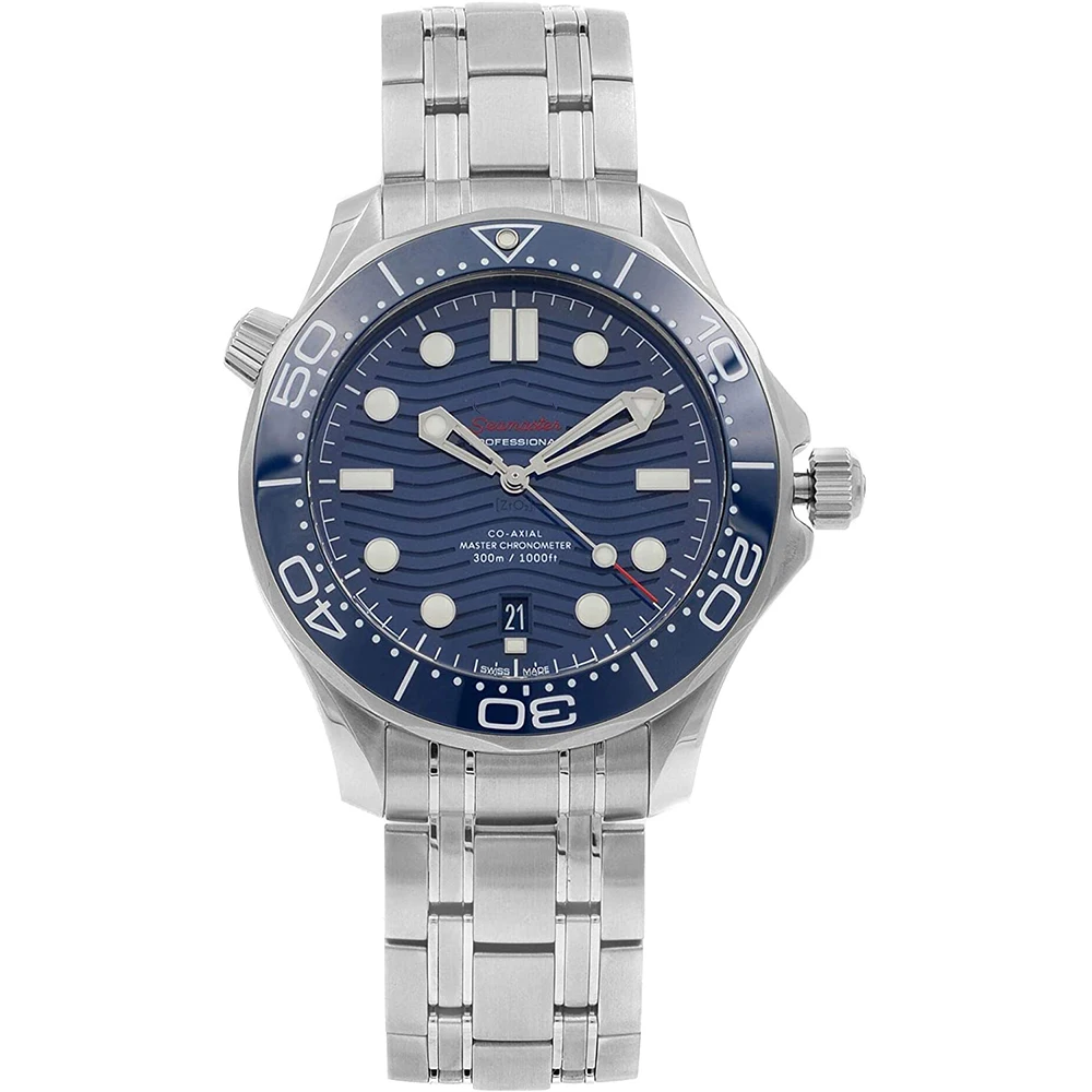 Seamast Diver 300M ORF Yellow Gold & SS Blue Dial Swiss 8800 Top Brand Luxury Automatic Wrist Watches For Men Waterproof Mens
