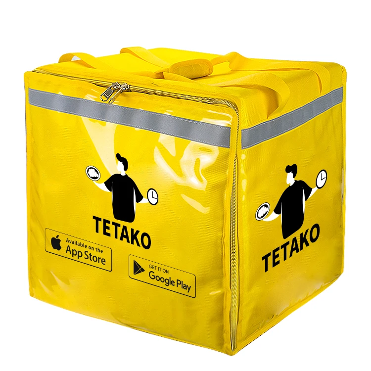 Custom Logo Commercial Waterproof PVC Tarpaulin Pizza Thermal Cooler Bag Insulated Food Delivery Backpack For Motorcycle