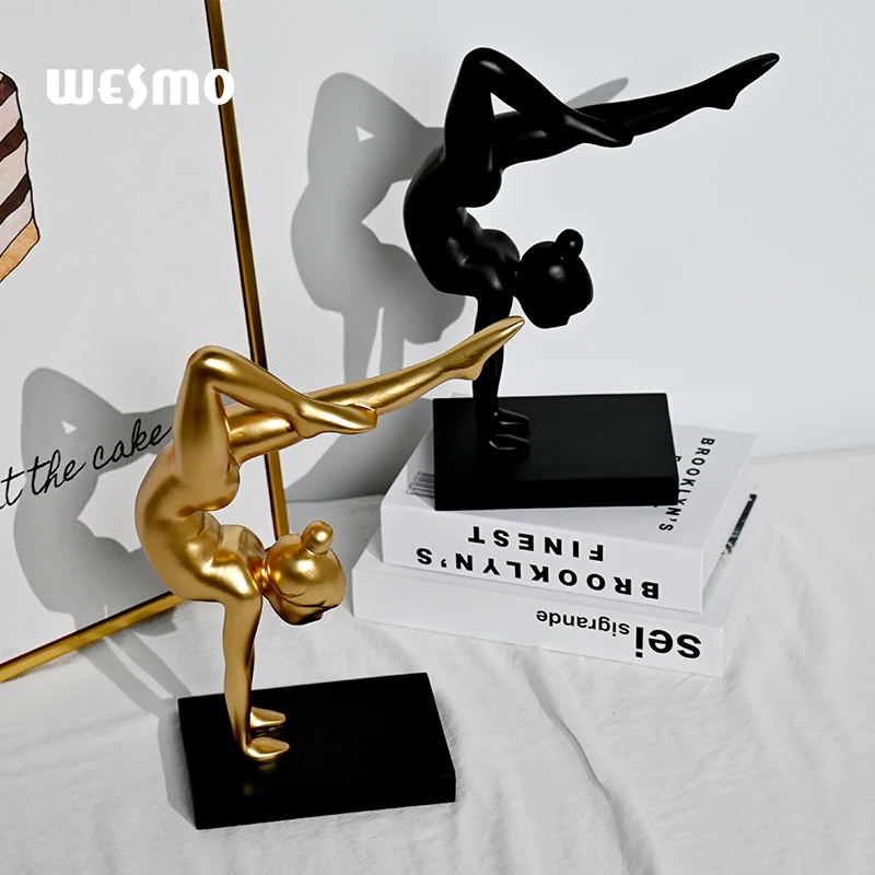 Nordic Home Decor Female Body Curvy Full-body Matte Gold Mannequin Yoga Girl Model Dummy Display Decorative Objects