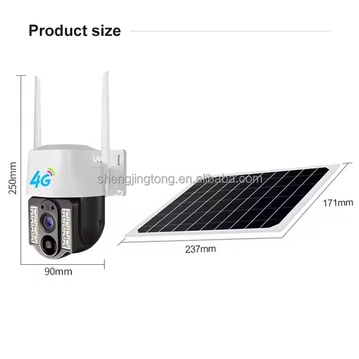 OEM 4MP V380 Pro Solar Battery Powered Outdoor Security Camera 10x Optical Zoom Night Vision IP CCTV 4G Sim Card Wireless PTZ IP