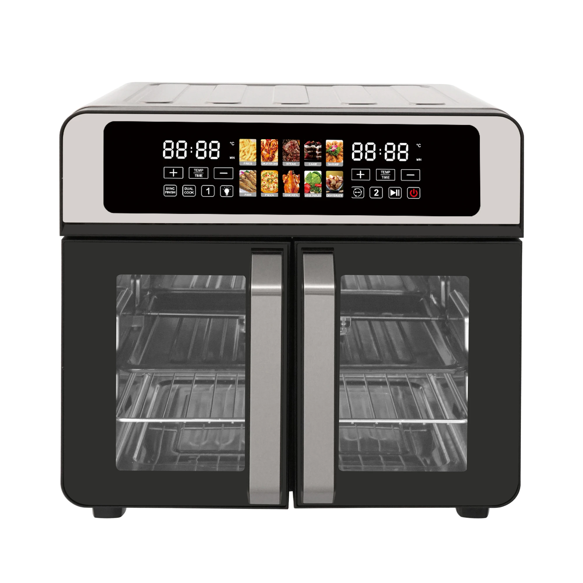 multifunctional air fryer oven 23L air oven with SS heat element, steak cage air oven with dry fruit