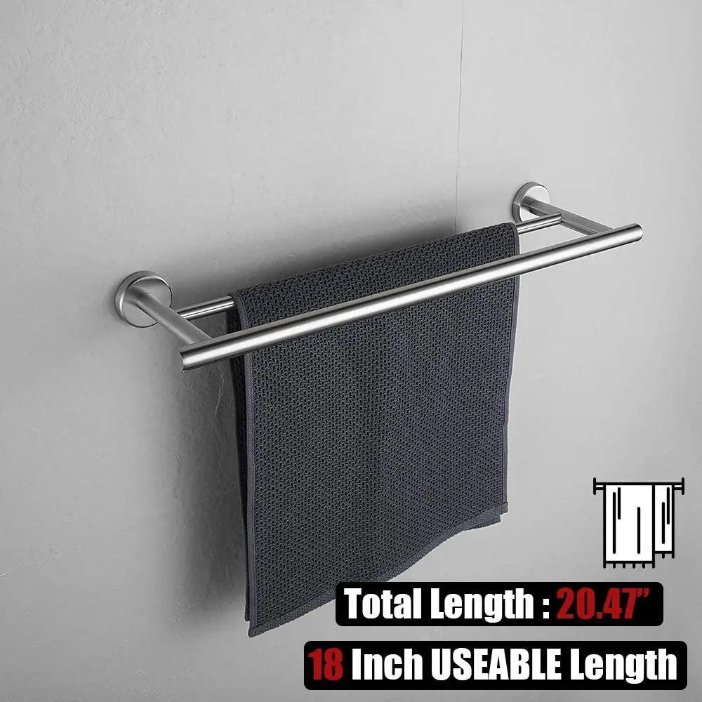Modern wall mounted towel rack stainless steel two-layer towel rack bathroom towel bar