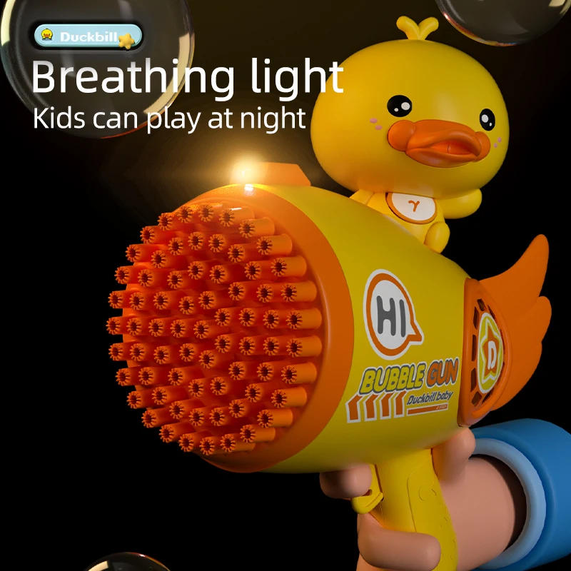 XST New Duck Blower Gun bubble Machine for TikTok Automatic Bubble Maker for Kid Summer Outdoor Toys Party 69 Holes Bubble Gun