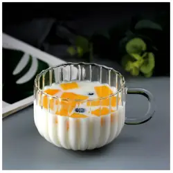 High Temperature Resistant Simple Style Pumpkin Shape Design Crystal Glass Cup for Breakfast and Milk