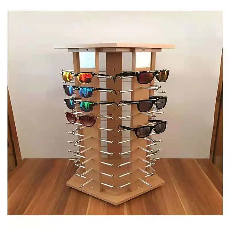 Оптовая продажа, высококачественные деревянные витрины C010, аксессуары, вращающаяся подставка для солнечных очков