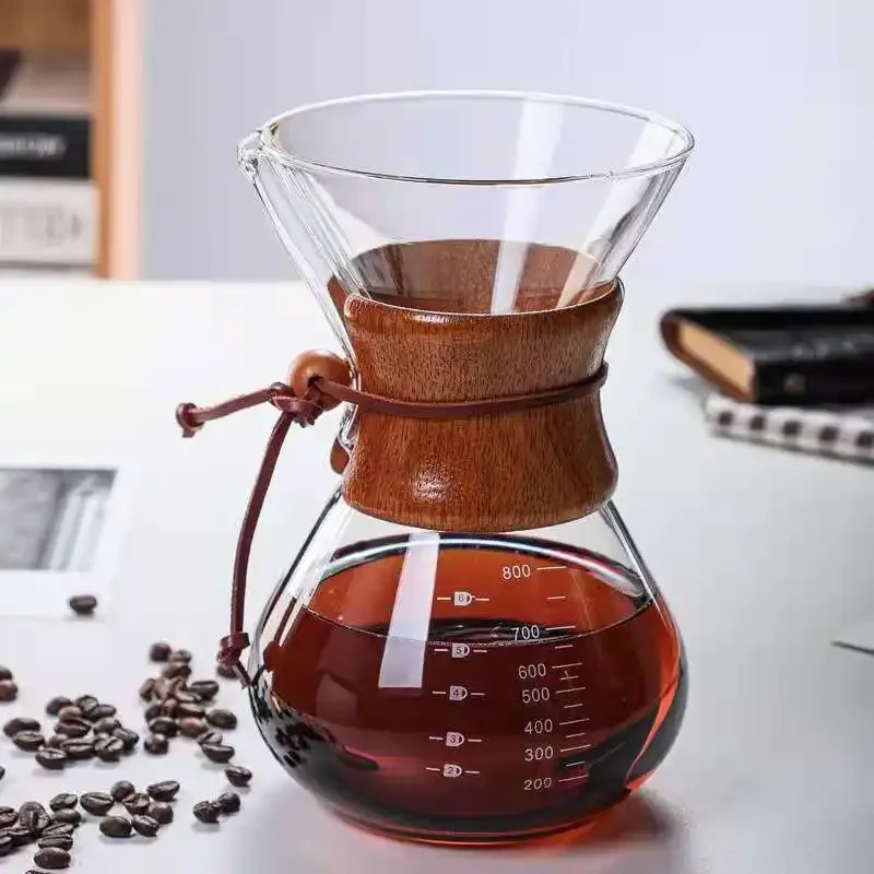 2024 New Product Ideas Double Wall Stainless Steel Coffee Maker Unusual Heat Resistant Borosilicate Glass Pour Glass Coffee