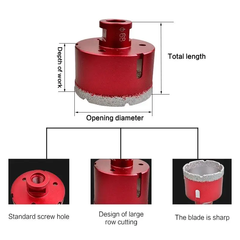 M14 Marble Opener Sintering Core Bit Diamond Hole Saw Drill Bit For Granite Brick Tile Ceramic Concrete Stone Drilling Tools