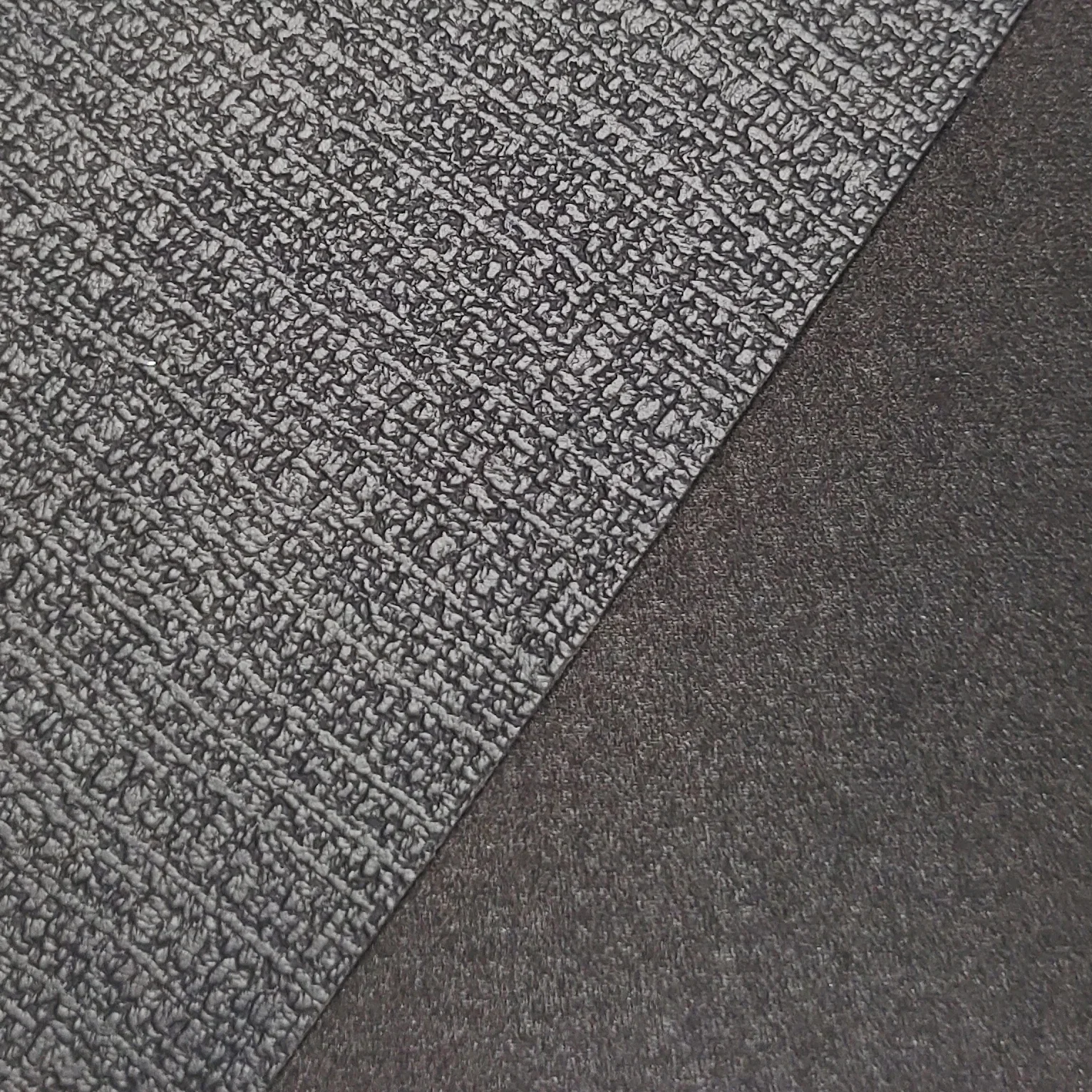 Black PVC0.9MM thick high-quality fine synthetic leather fabric, used for handbags and car seat materials