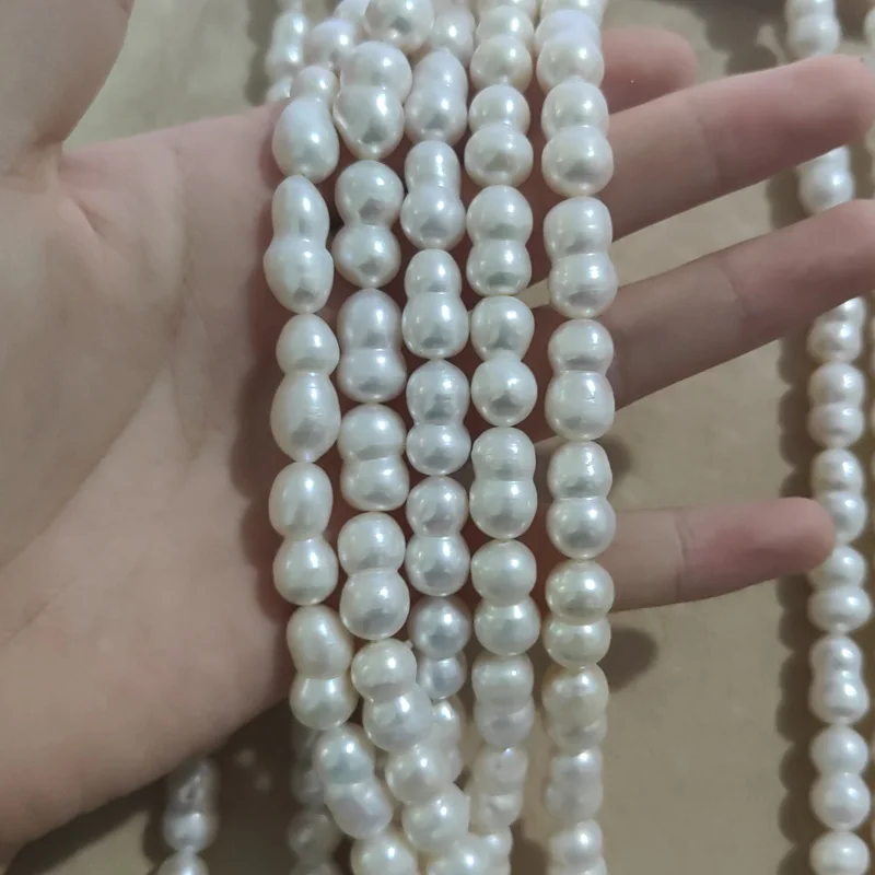 good quality baroque freshwater natural pearls 8-9mm Calabash bead pearl strand for jewelry Making loose beads wholesale