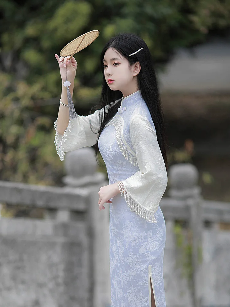 Summer hot sell slim fit vintage merah chinese traditional embroidered dresses chinese traditional dress qipao