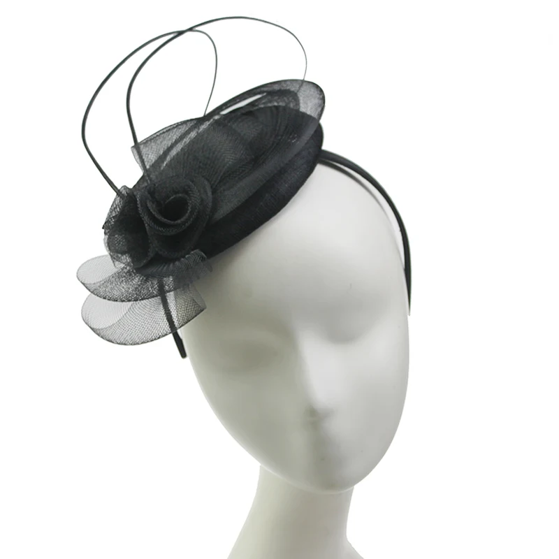 Женская Вуалетка Sinamay, головной убор с цветами для свадьбы, церкви, вечеринки