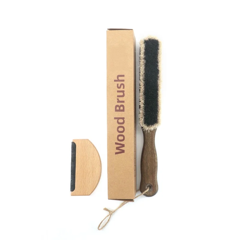 Wood Fabric Sweater Shaver Lint Remover Comb and Brush Combo Pack for Care Clothes ,Set of 2
