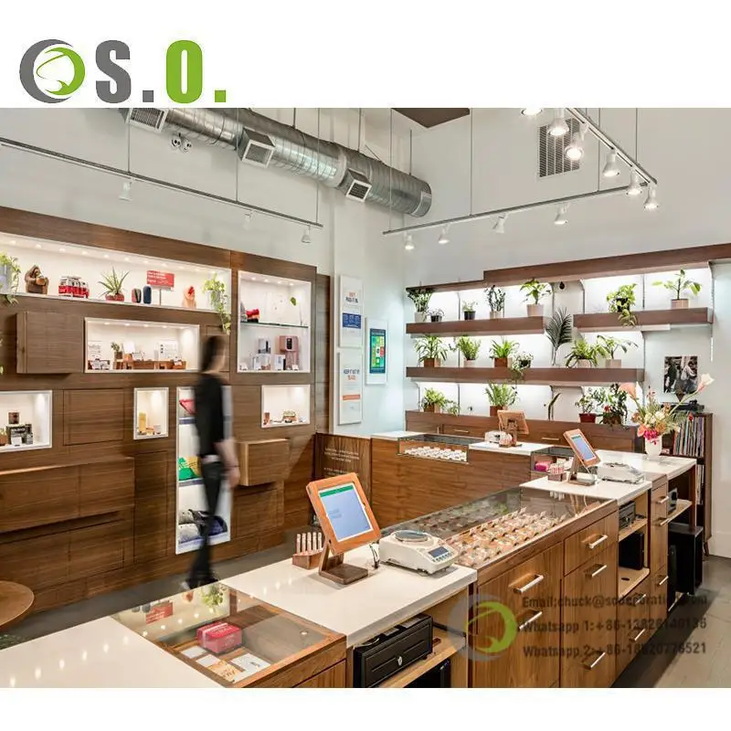 Cigar Shop Furniture Wooden Display Counter Smoke Shop Accessories Showcase Cabinet Tobacco Retail Shop Design