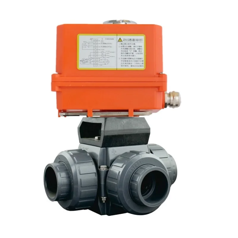 50 мм 3 варианта ПВХ Электрический пластиковых привода шаровой клапан 1 дюйм