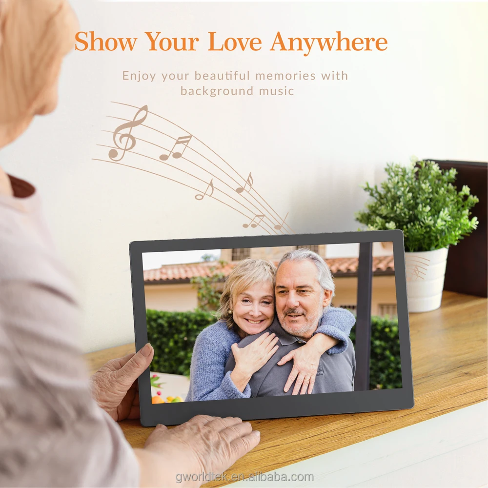 Arzopa WiFi 15.6 Inch 1920x1080P FHD IPS Touch Screen Smart Digital Picture Frame Share Photos and Videos Digital Photo Frames