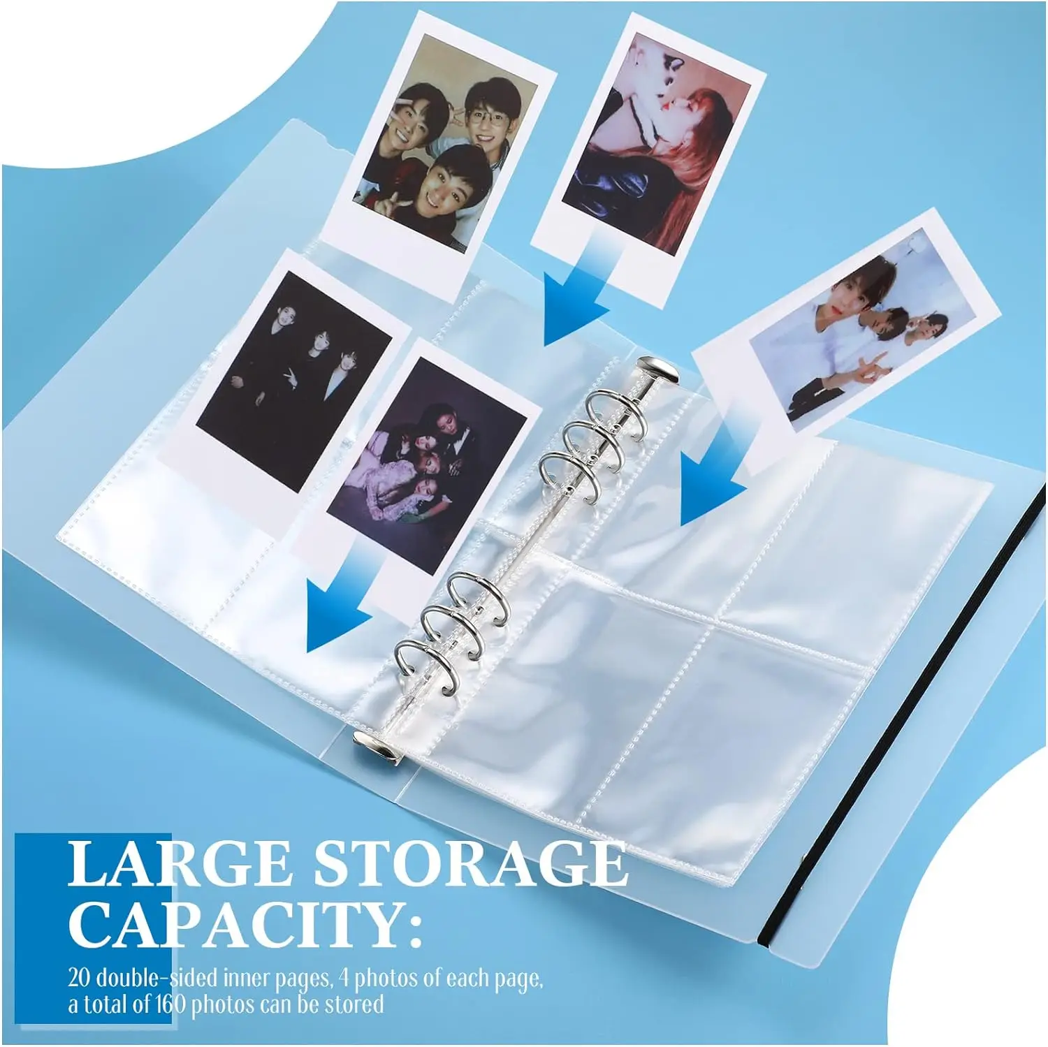 Clear Photo Album 6 Ring Photocard Binder A5 Kpop Photocard Holder Album Book Photo Card Holders