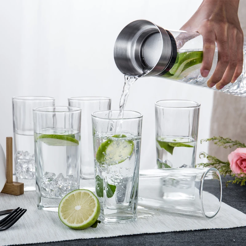 1500 мл Pyrex боросиликатного стекла кувшин для воды/графин/чайник с крышкой из нержавеющей стали сока