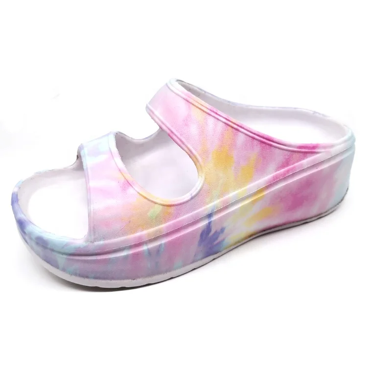 Colorful printing women slippers slides new trends fancy high-heel ladies slipper grate quality customized slipper for woman
