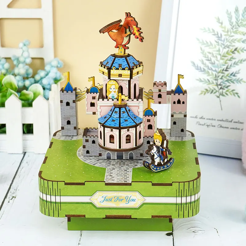 Tonecheer Fairytable Castle 3D Diy Wooden Puzzle for Adults for Dropshipping