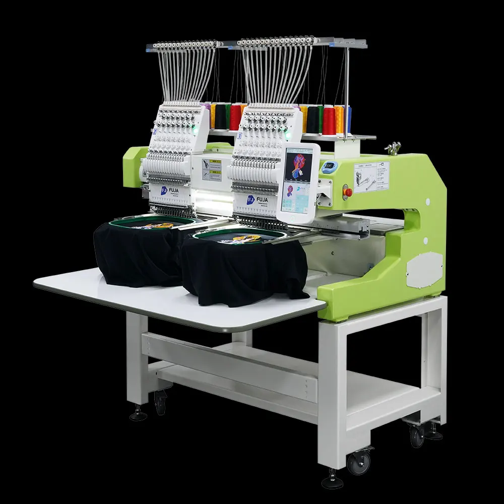 Automatic Double Head Embroidery Machine 12 15 Needles High Speed Quality Two Head Embroidery Machine