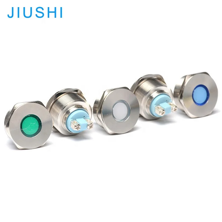 IP65 Waterproof indicator light mounting hole 25mm metal flat head pilot lamp signal light LED indicator lamp red green yellow