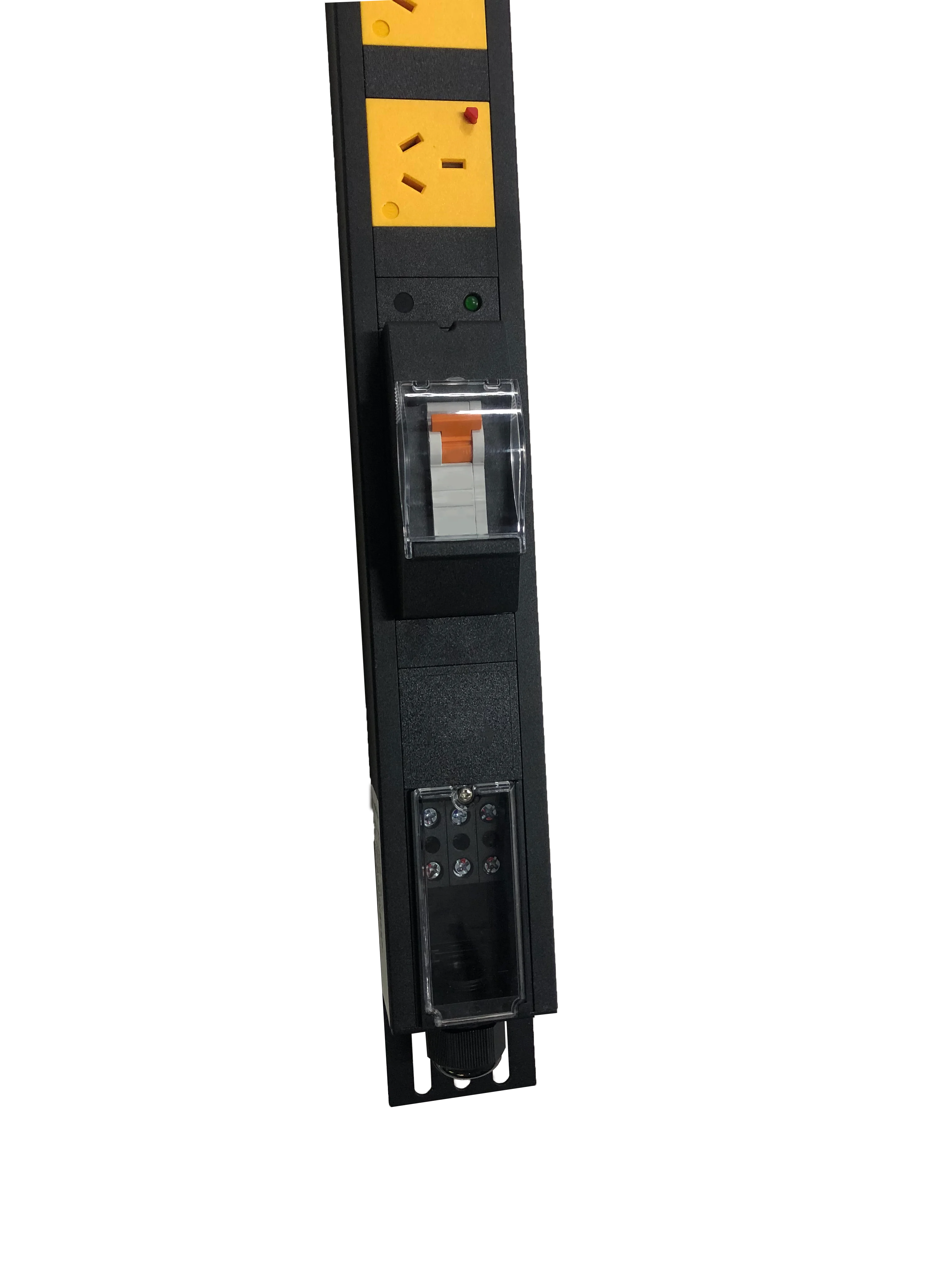 OEM PDU 1P 32A circuit breaker 19 Inch 1.5U Aluminum Black 24 Ways  Outlet Overloading Protected Rack Mount Pdu
