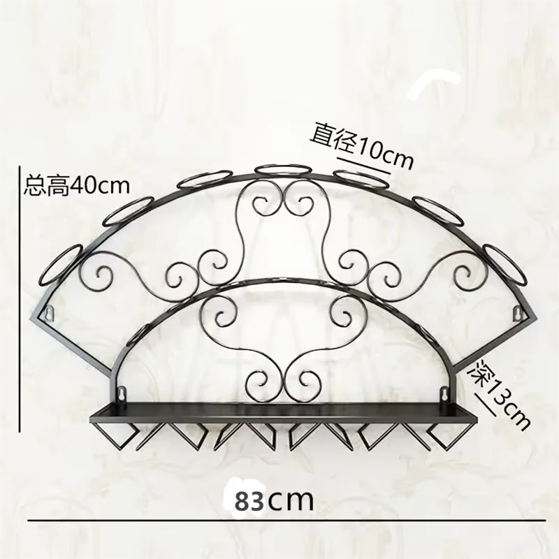 Bar European-style wall hanging creative minimalist wall hanging decorative ornaments display wrought iron wine rack wine bottle