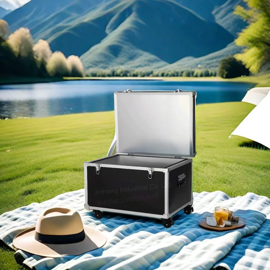 Classic Metal Large Capacity Multi-functional Cold And Warm Dual-Purpose Food And Beverage Cooler Box With Wheels