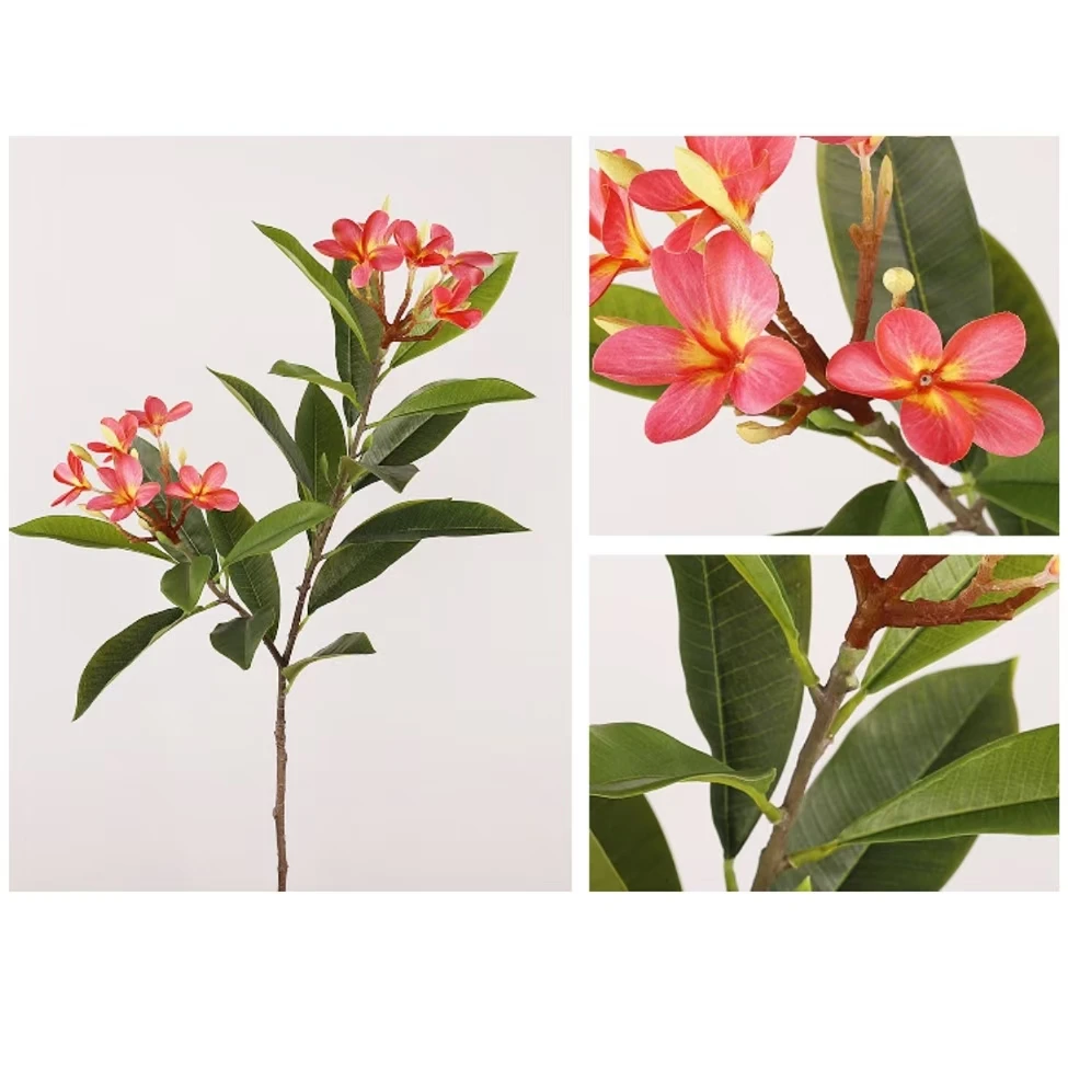 Hot Selling Mini Silk Real Touch Artificial Frangipani Flower For Home Wedding Party Events Decoration