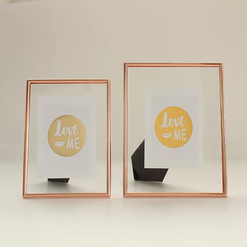 American Style Hanging Wall rahmen Combination Creative Glass Metal Photo Frame High quality unique simple style home decoration