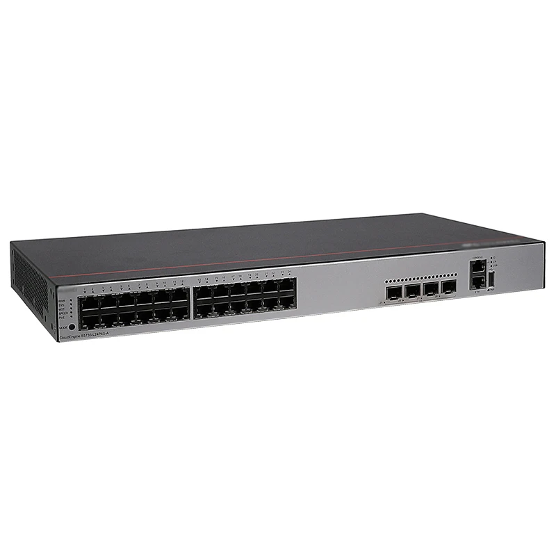 Gigabit Switch S5735-L24P4S-A 24*10/100/1000BASE-T ports, 4*GE SFP ports, PoE+, AC power