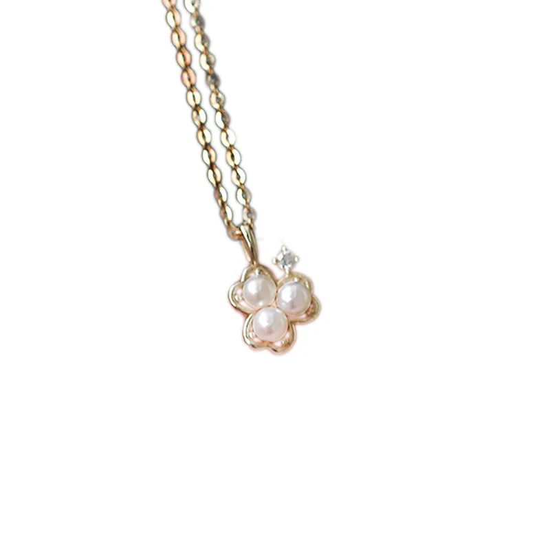 S925 Pure Silver Gold-plated Pearl Pendant, Fashionable, Light Luxury, Niche Design, Lightweight and Versatile Collarbone Chain