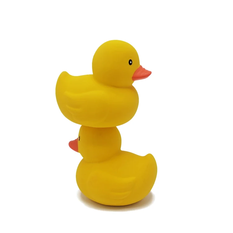 Natural Rubber Yellow Duck Bath Baby Toy Water Proof Swimming Toy Hand Painted With Natural Plant Pigments
