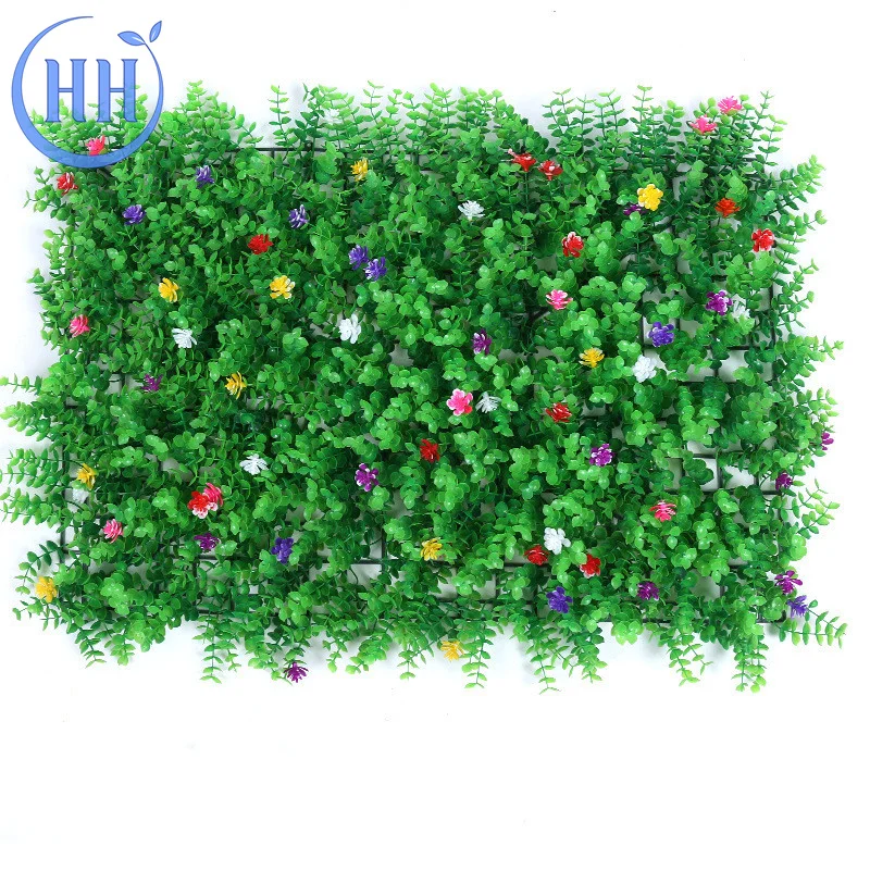 Factory Thick outdoor Grass Pared Artificial Plant hanging green plastic flower wall decoration