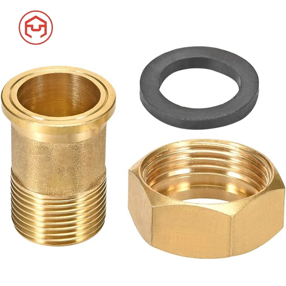 DN15 DZR Brass  Water Meter Connector Union Cooper Parts Hexagonal