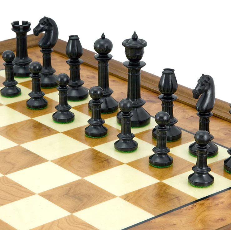 factory hot sale custom wood carving chess with drawers pieces board game set with wooden packaging box for sale